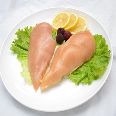 Skinned chicken breasts